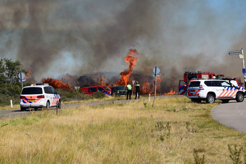 Brandweer massaal ingezet bij grote duinbrand