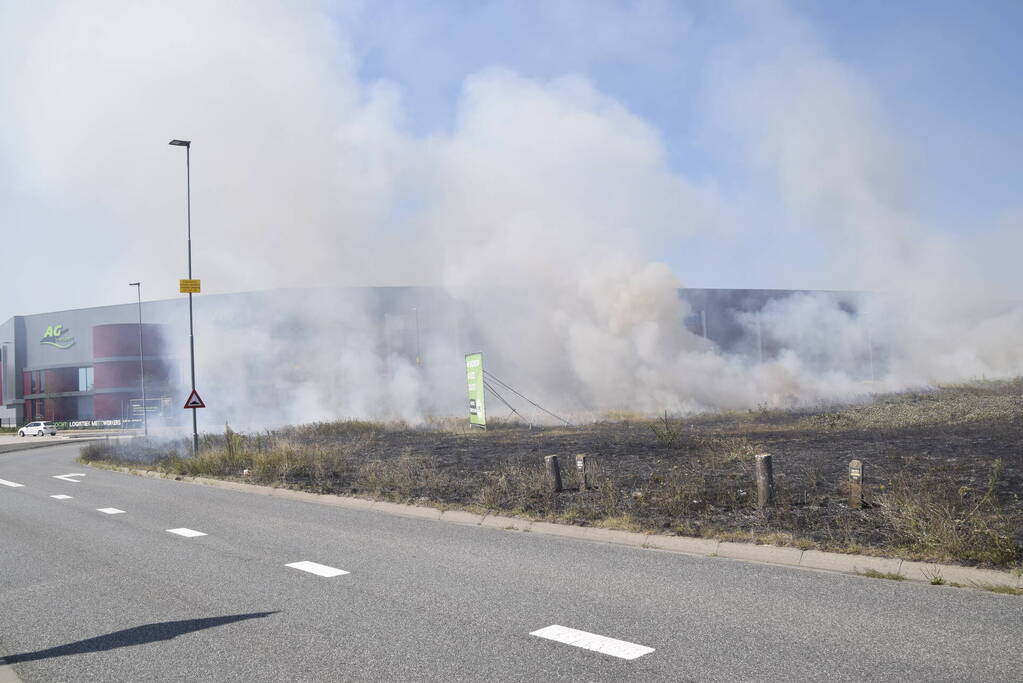 Gras verwoest vanwege brand op braakliggend terrein