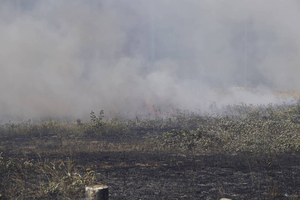 Gras verwoest vanwege brand op braakliggend terrein
