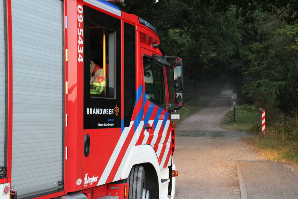 Zoekactie naar mogelijke brand in bosgebied Den Treek