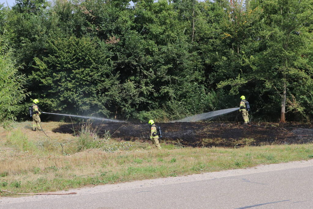 Stuk berm verwoest vanwege brand
