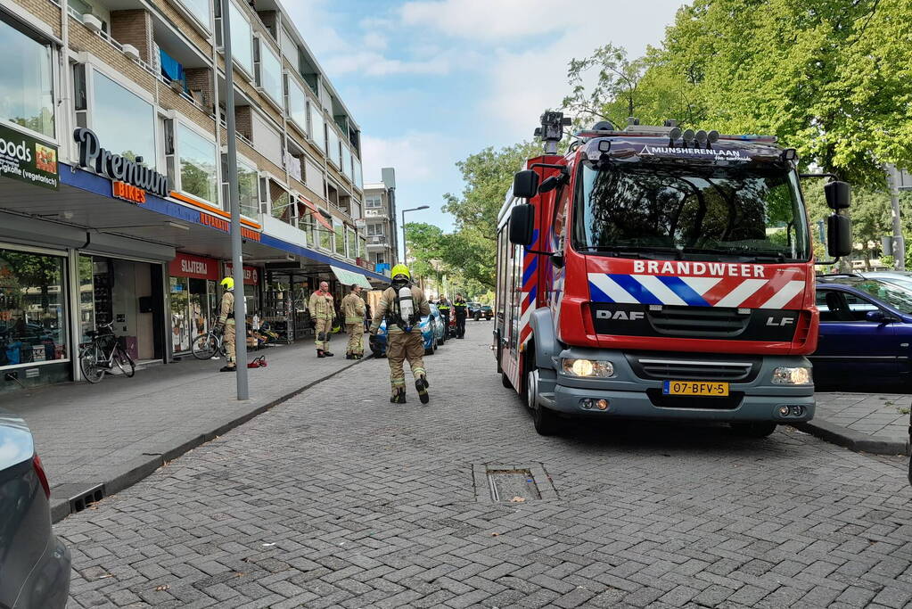Brand in pand fietsenwinkel