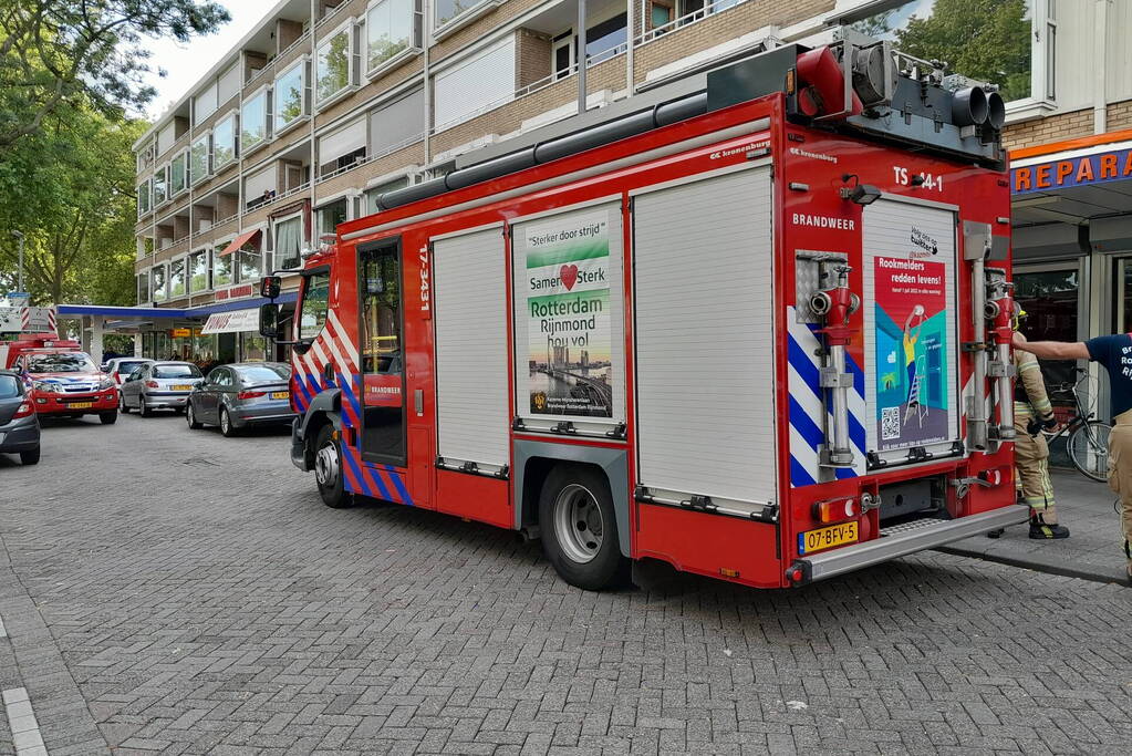 Brand in pand fietsenwinkel