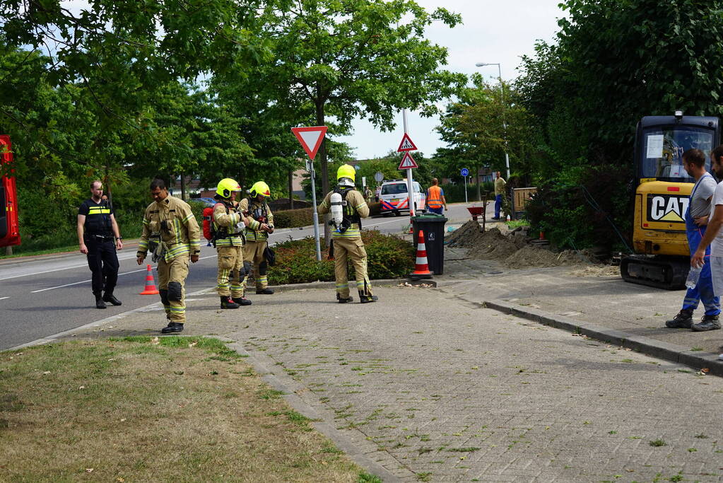 Gaslek door graafwerkzaamheden in De Kooistee
