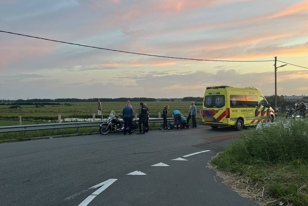 Motorrijder gewond na val
