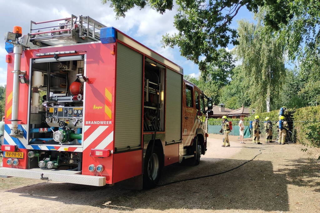 Brandende conifeer snel geblust
