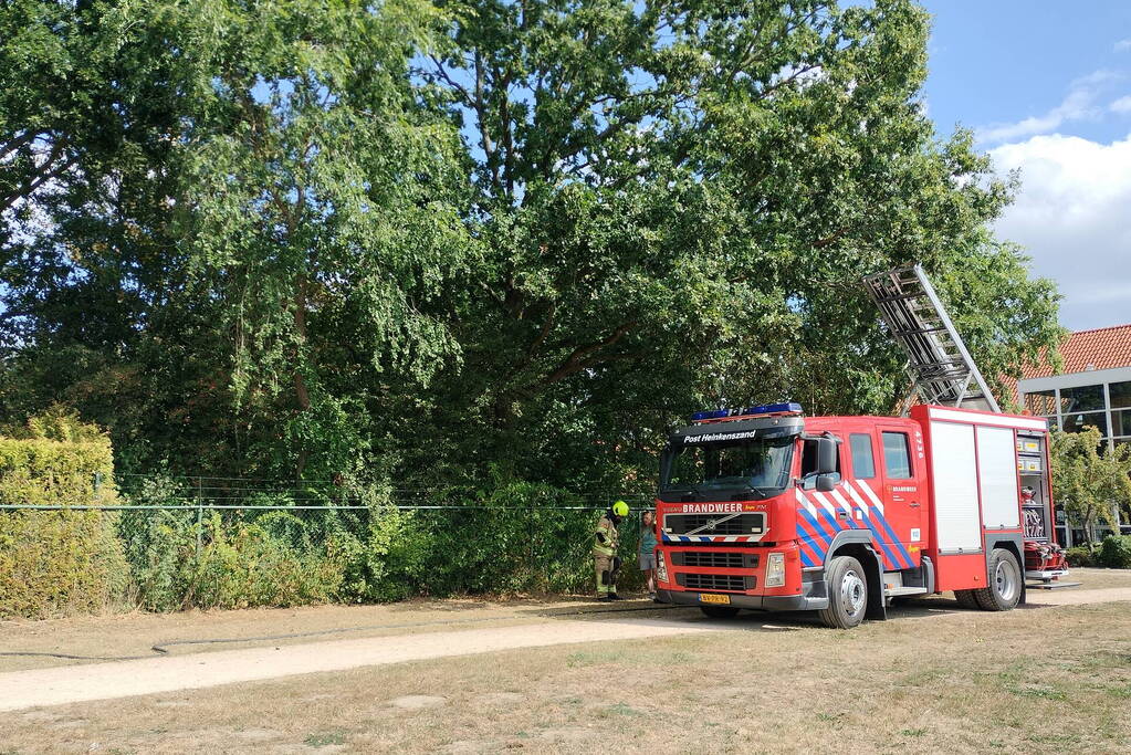 Brandende conifeer snel geblust