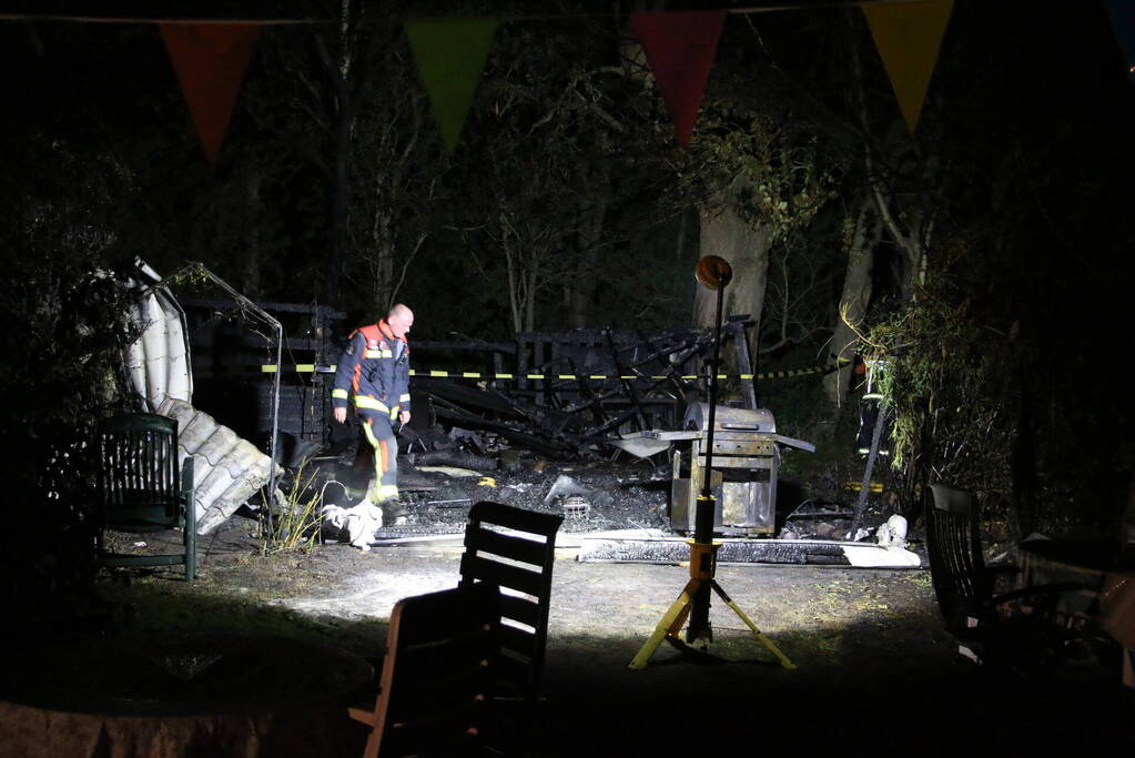 Recreatiewoning gaat in vlammen op