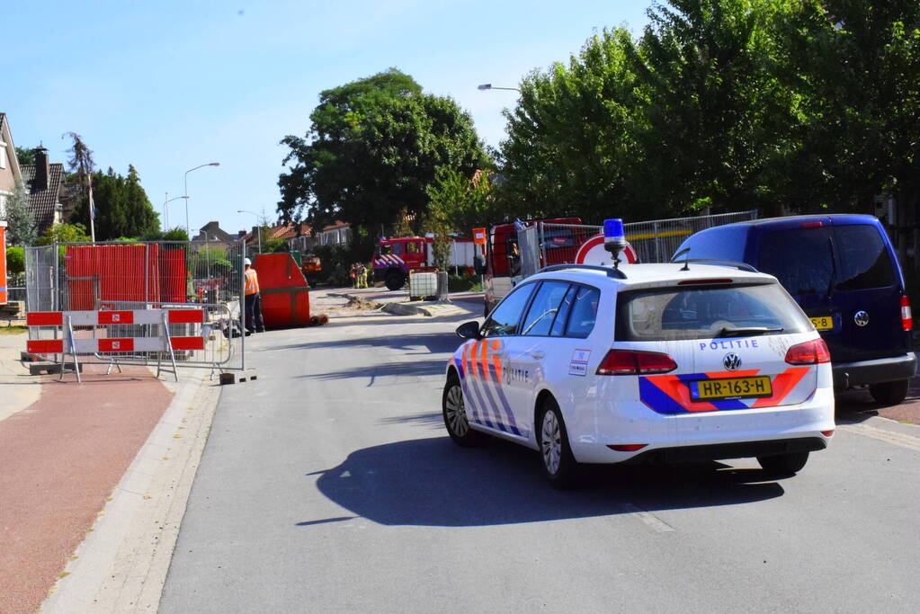 Gasleiding geraakt bij werkzaamheden