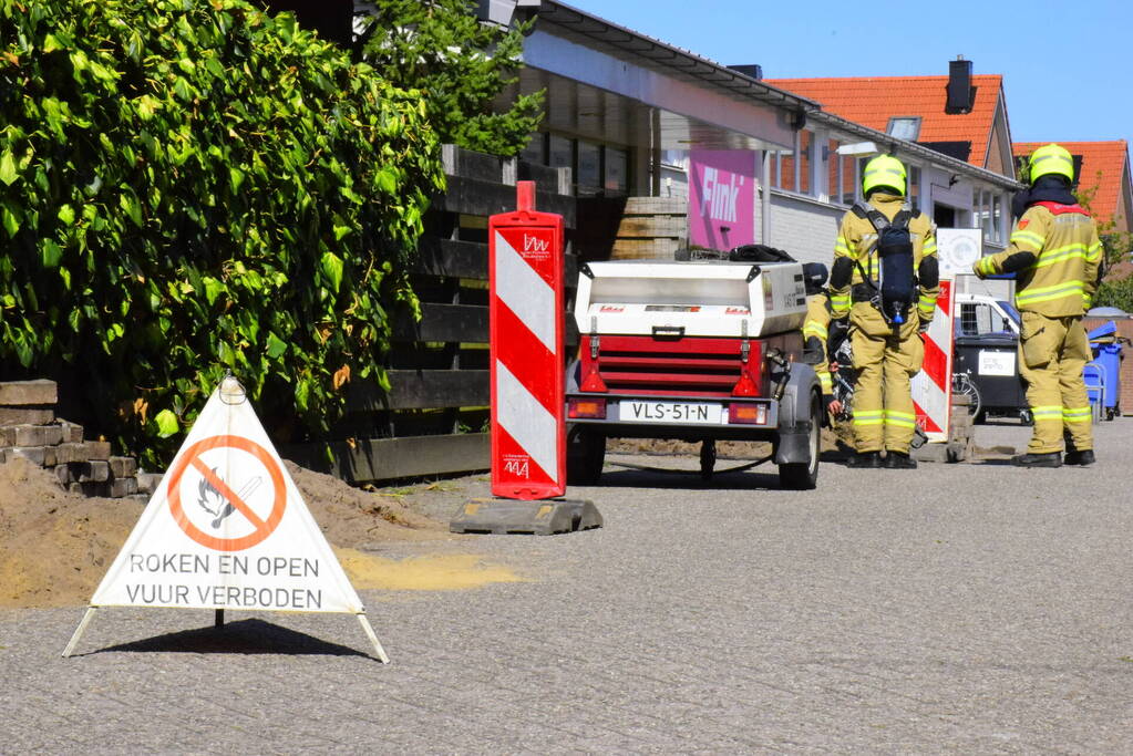 Gasleiding geraakt bij werkzaamheden