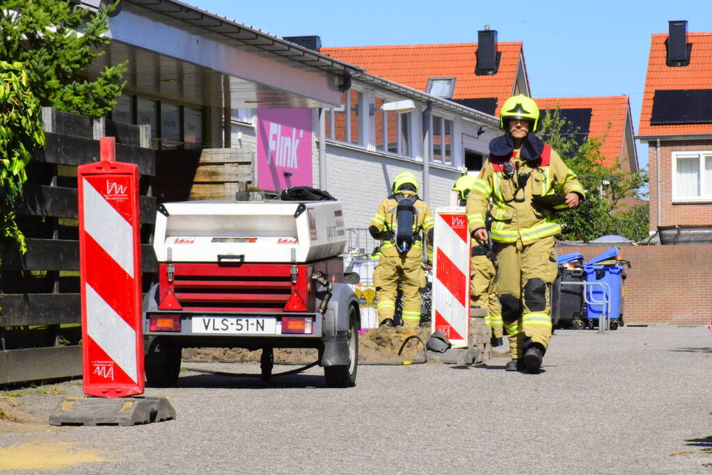 Gasleiding geraakt bij werkzaamheden