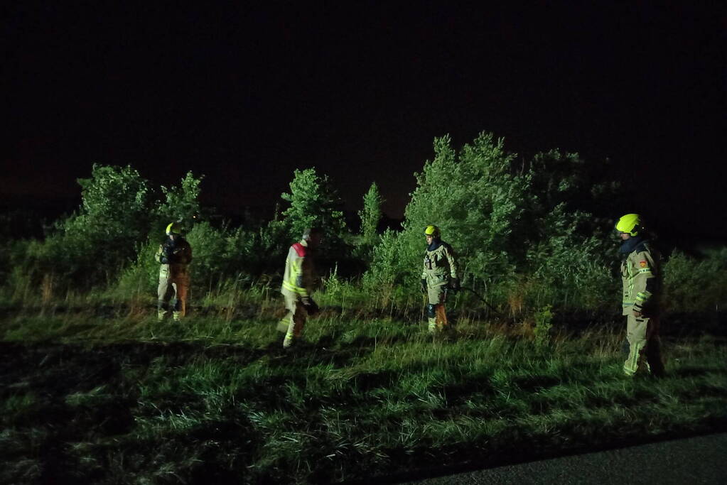 Flink stuk riet verbrand