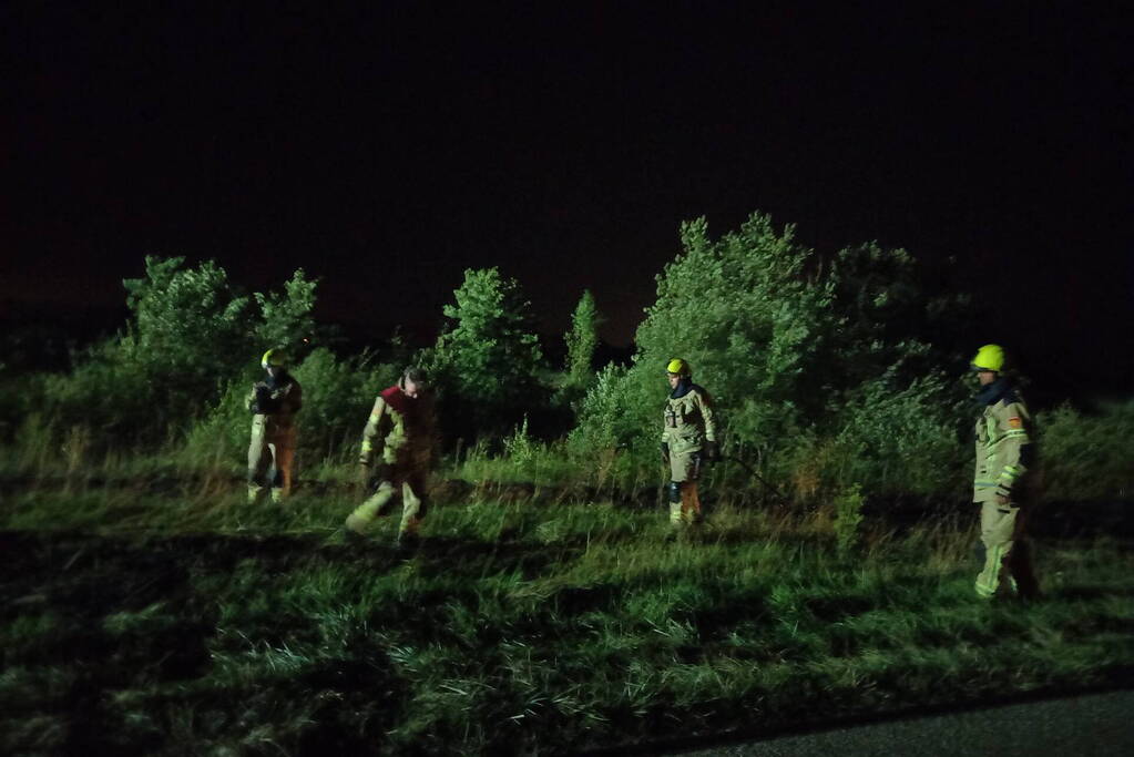 Flink stuk riet verbrand