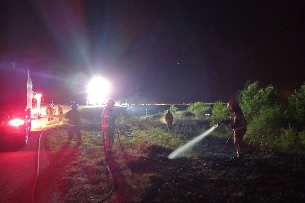 Flink stuk riet verbrand