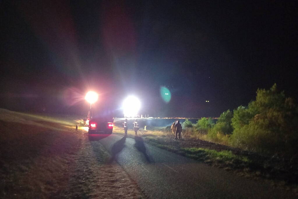 Flink stuk riet verbrand