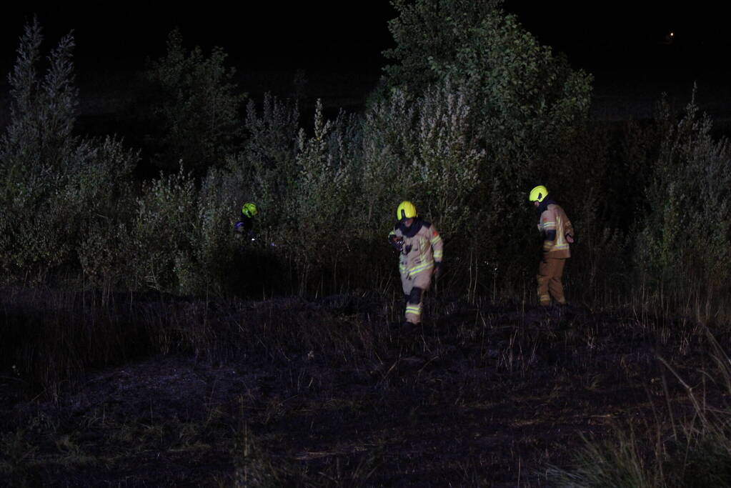 Flink stuk riet verbrand