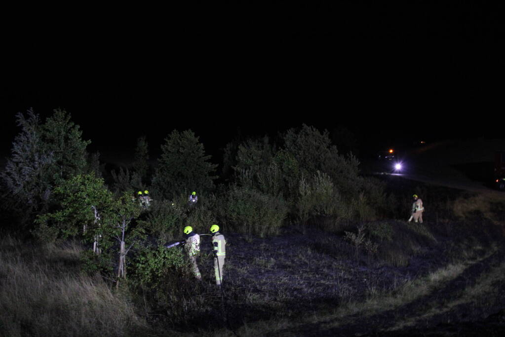 Flink stuk riet verbrand