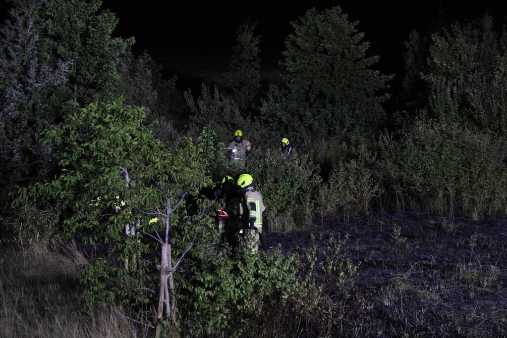 Flink stuk riet verbrand