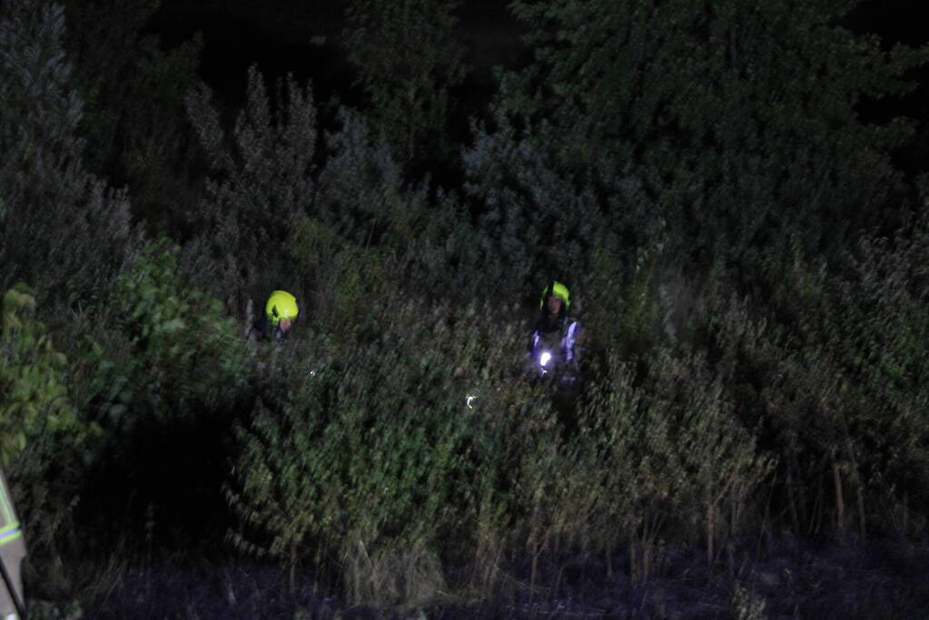 Flink stuk riet verbrand