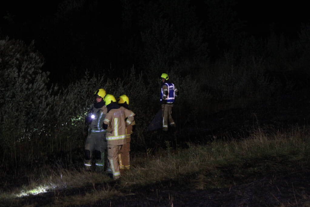 Flink stuk riet verbrand