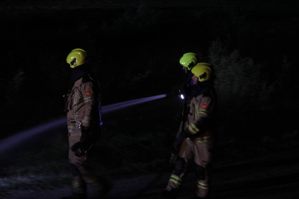Flink stuk riet verbrand