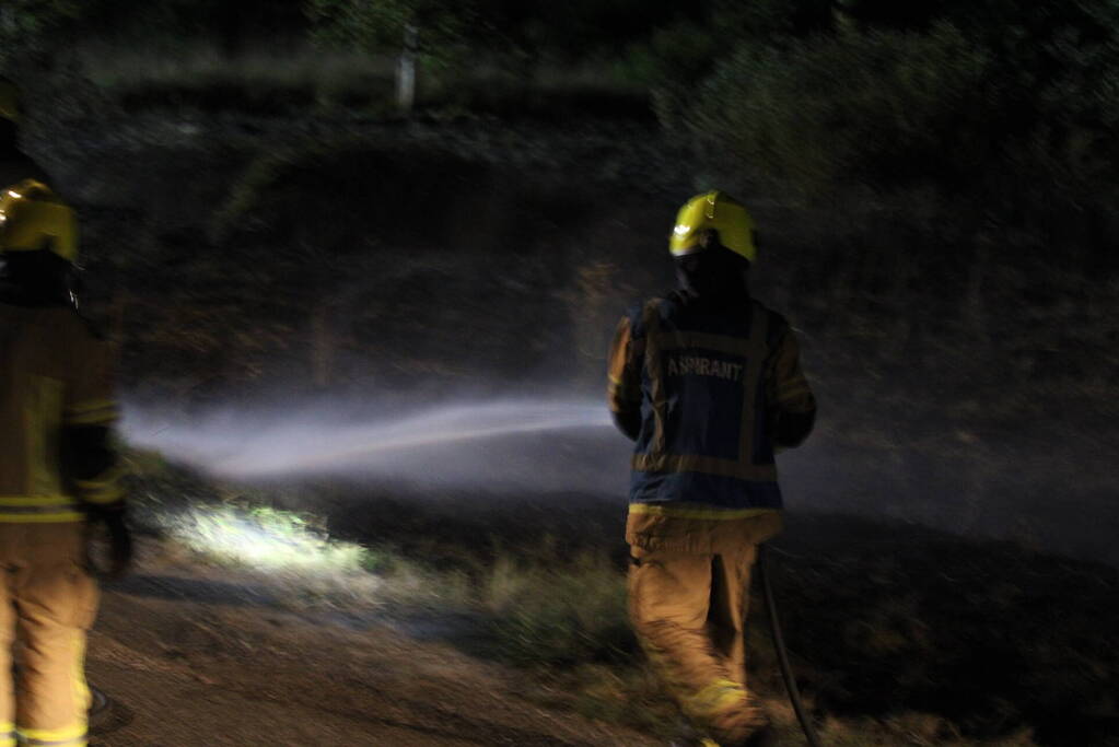 Flink stuk riet verbrand