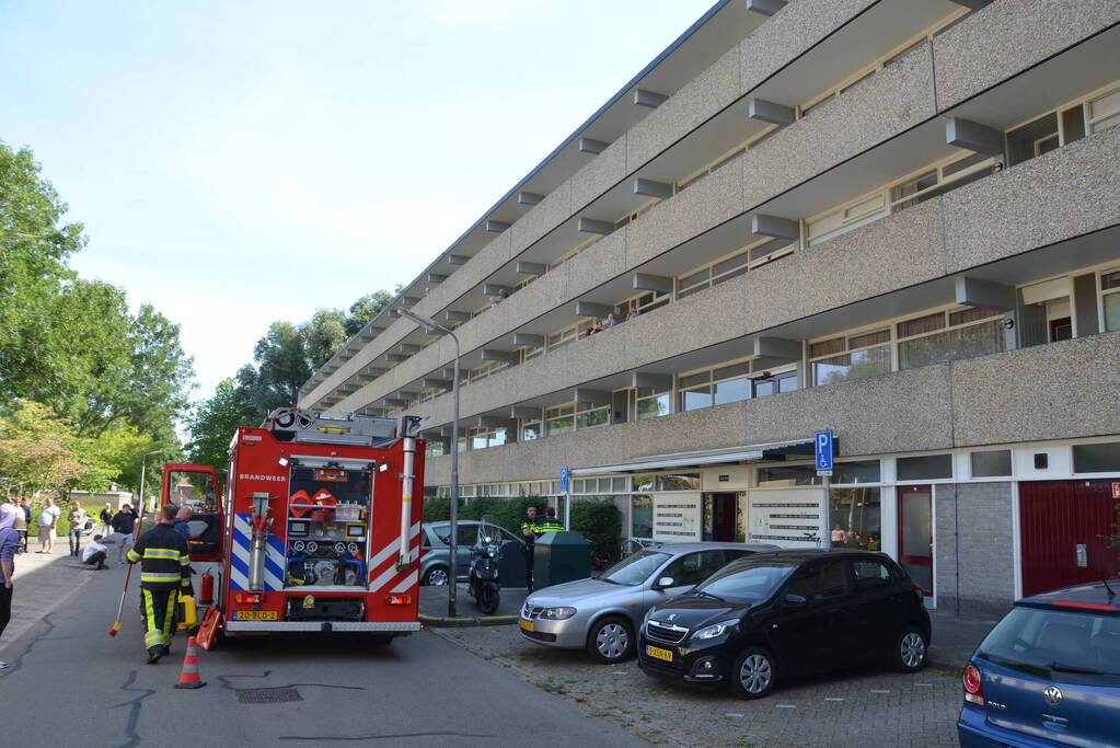 Brandende plantenbak snel geblust door brandweer