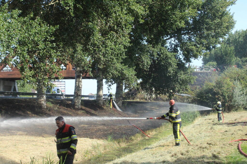 Flinke stook berm verwoest vanwege brand