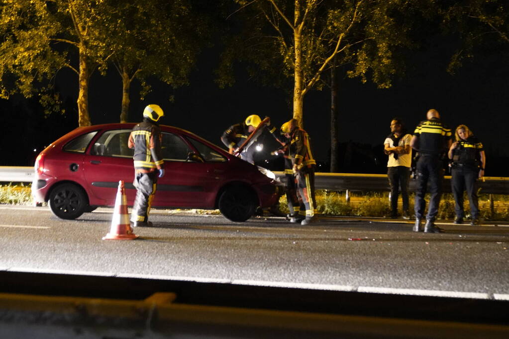 Veel schade bij eenzijdig ongeval op snelweg