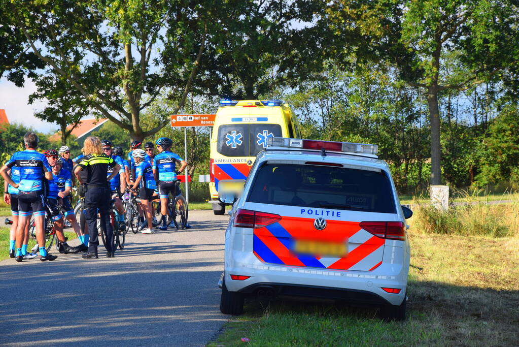 Traumahelikopter ingezet voor gevallen wielrenner