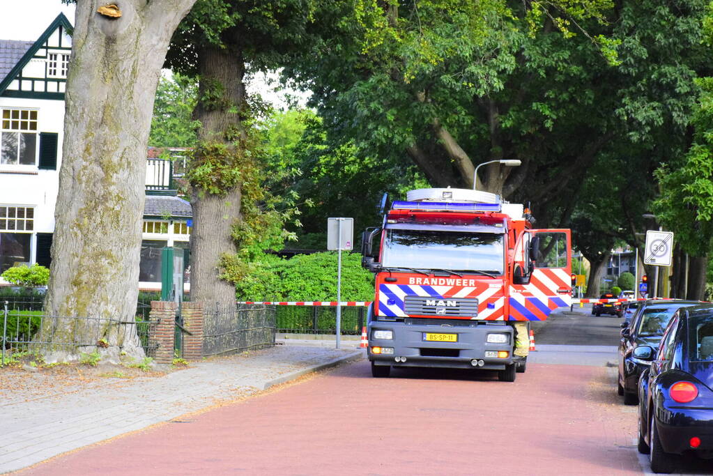 Brandweer ingezet voor gevaarlijk hangende tak
