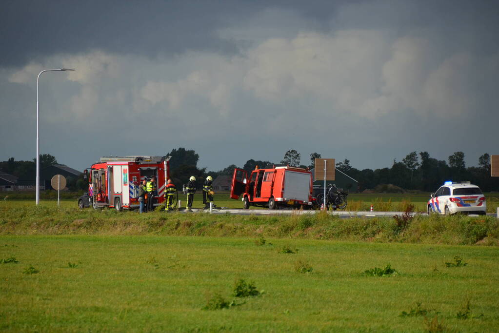 Brand is bestelbus zorg voor flinke file