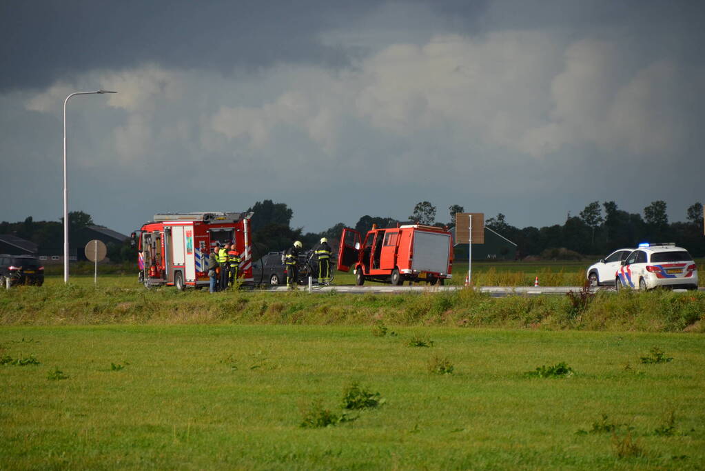 Brand is bestelbus zorg voor flinke file