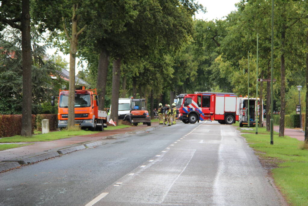 Gasleiding geraakt bij graafwerkzaamheden
