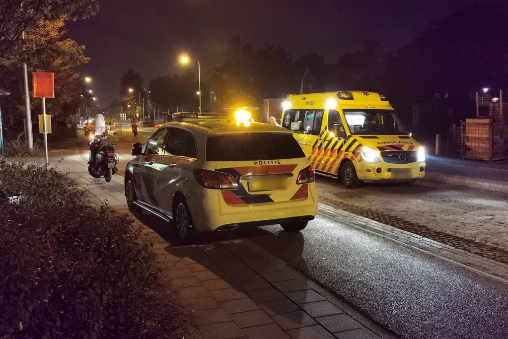 Scooterrijder onderuit bij wegwerkzaamheden