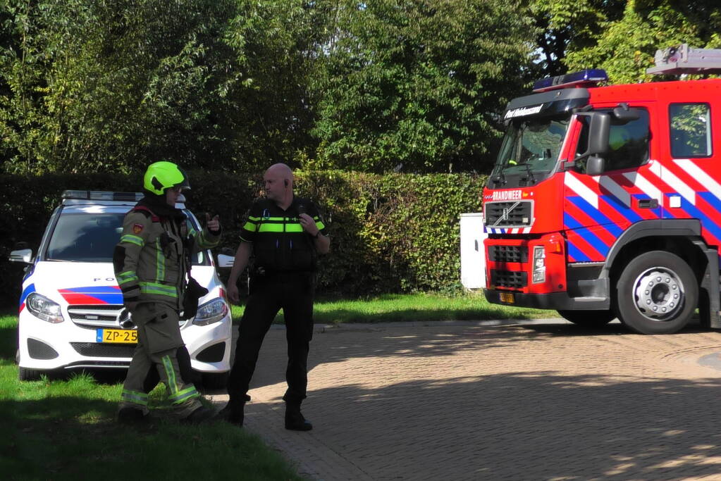 Brandweer blust autobrand