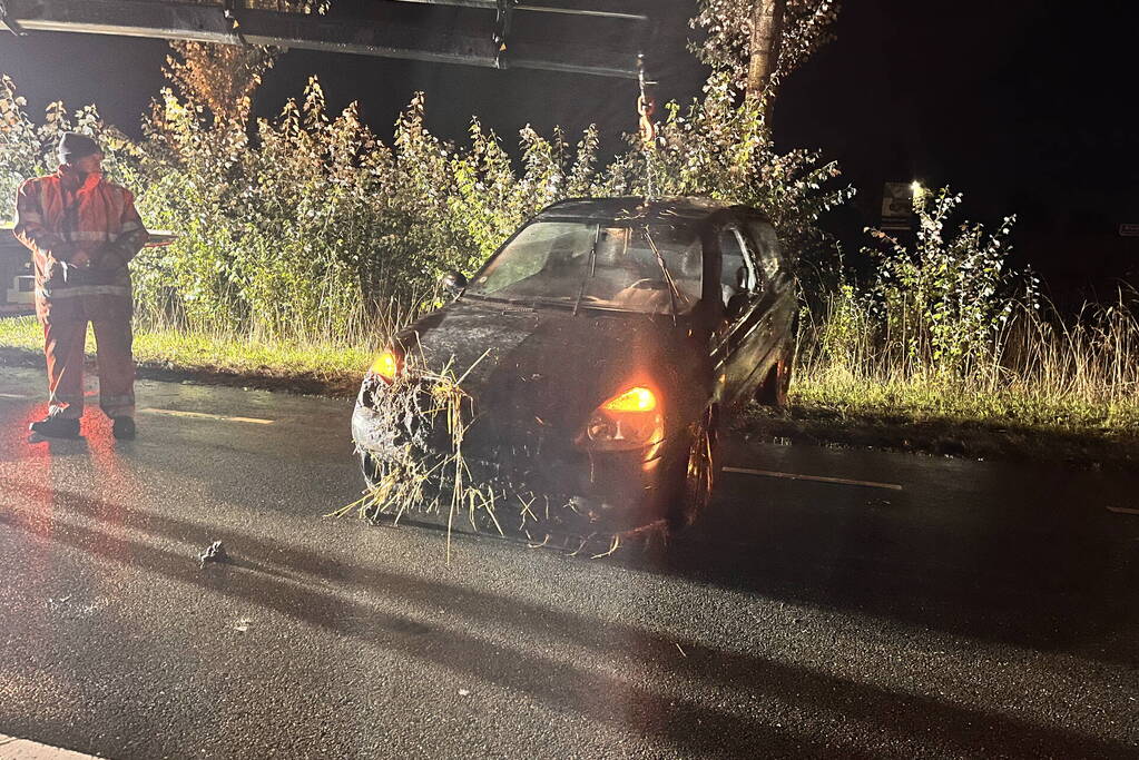 Automobilist vliegt uit de bocht en belandt in sloot