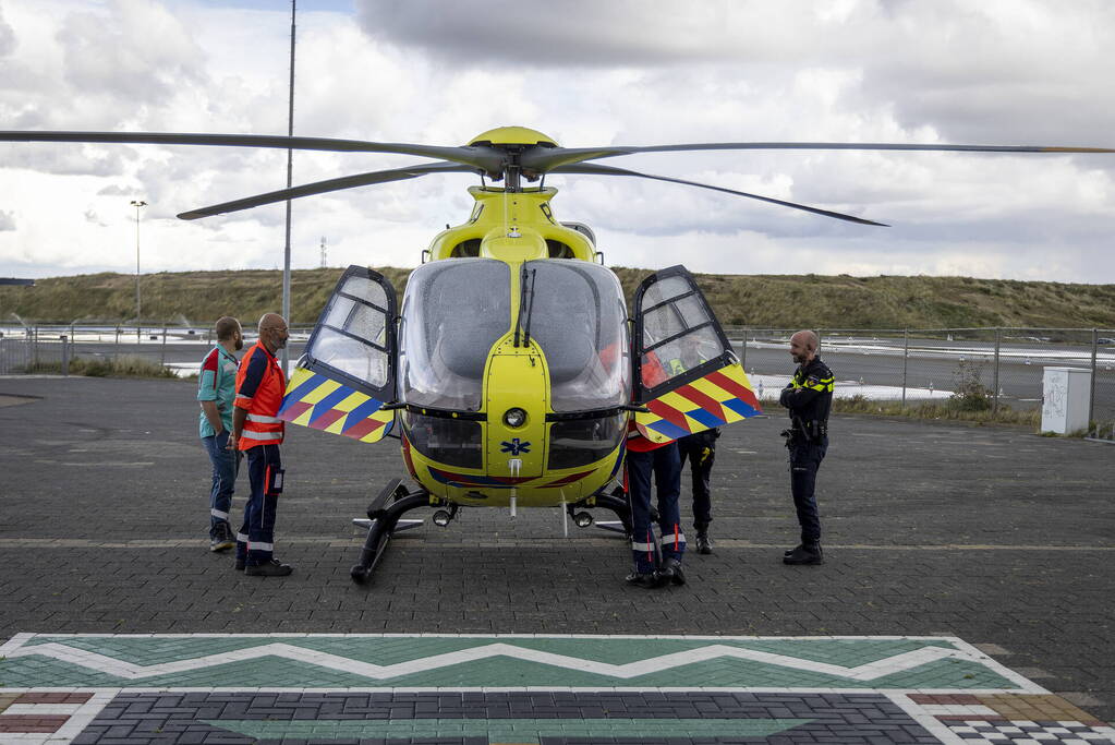Traumahelikopter landt op circuit