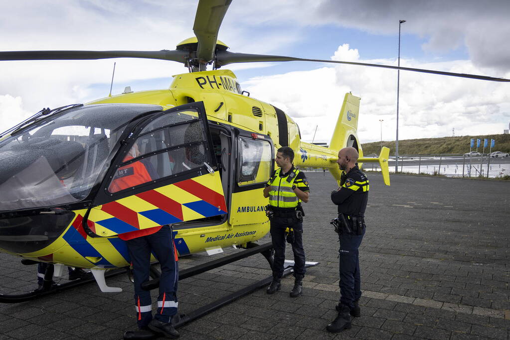 Traumahelikopter landt op circuit