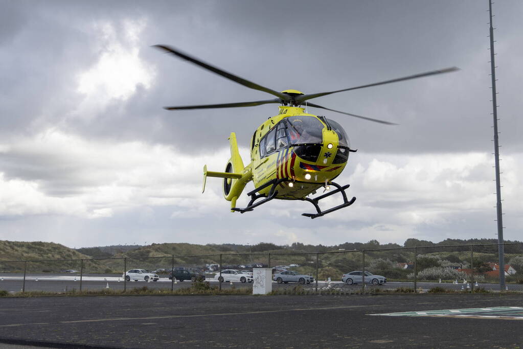 Traumahelikopter landt op circuit
