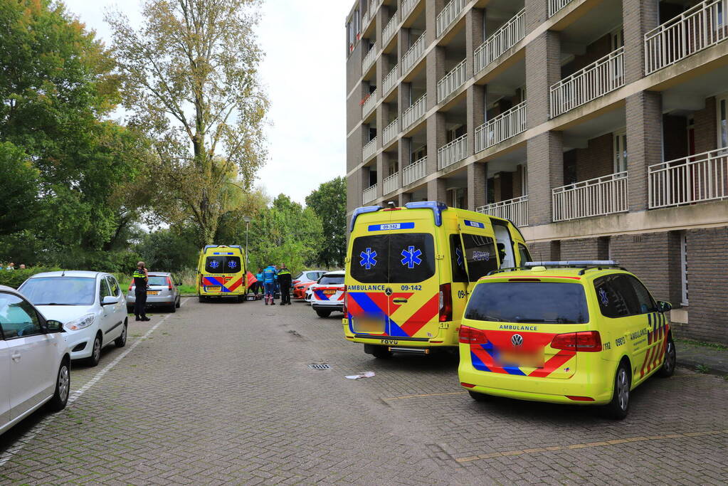 Inzet hulpdiensten bij flat