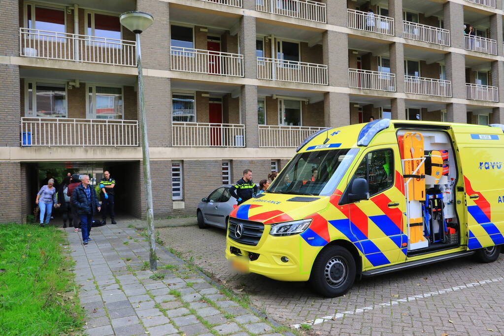 Inzet hulpdiensten bij flat