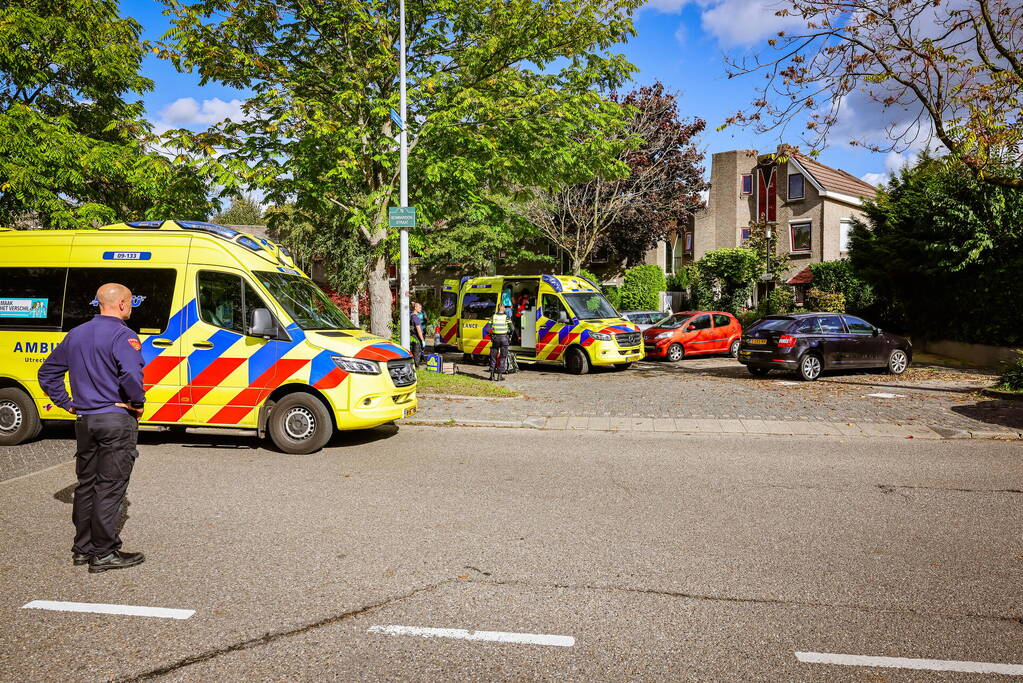 Persoon onwel tijdens snoeien van heg