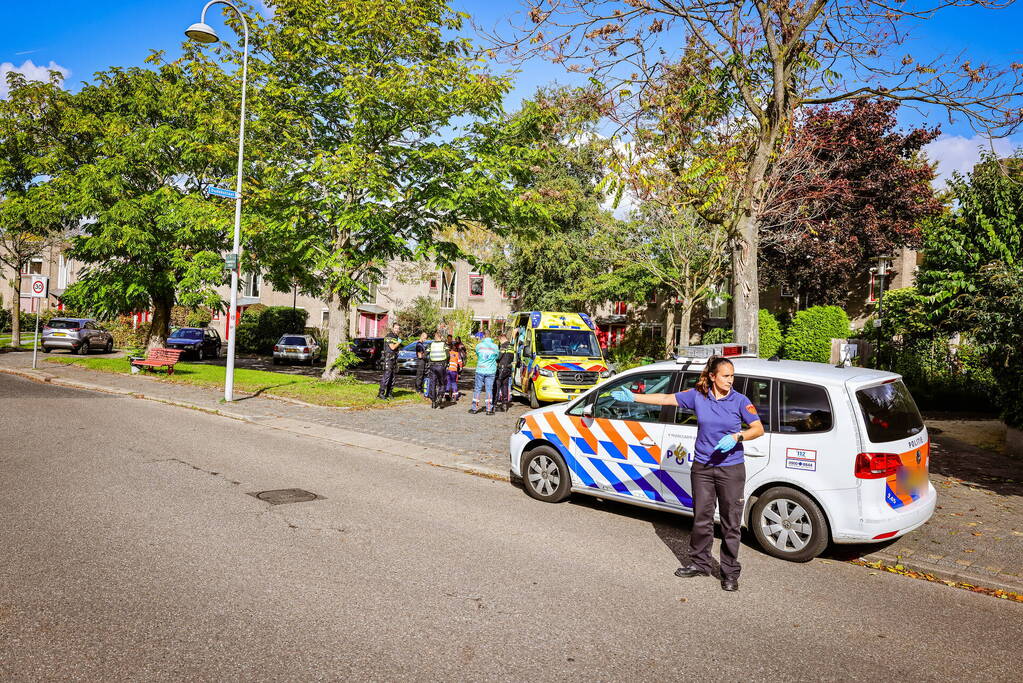 Persoon onwel tijdens snoeien van heg