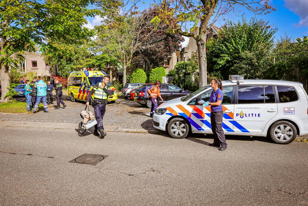 Persoon onwel tijdens snoeien van heg