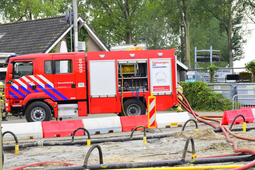 Hogedruk gasleiding geraakt tijdens werkzaamheden