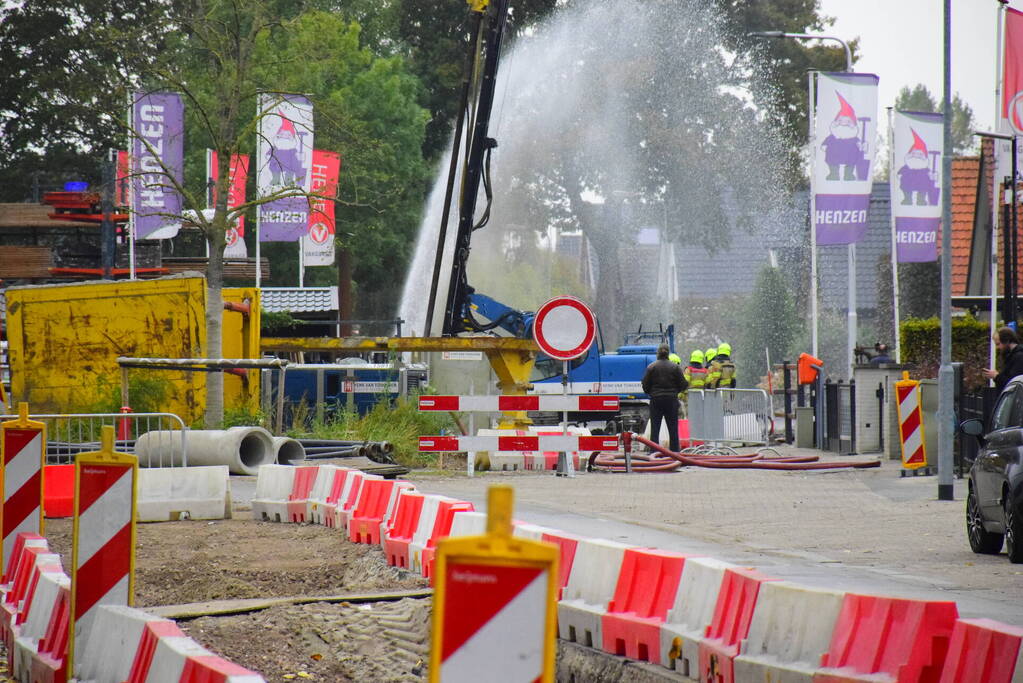 Hogedruk gasleiding geraakt tijdens werkzaamheden