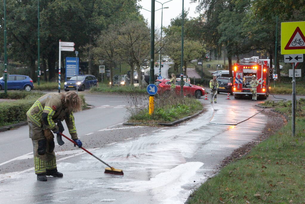 Wegdek spekglad door diesellekkage