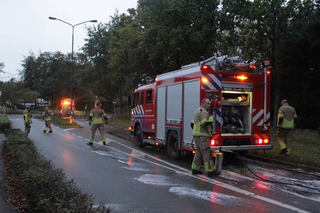 Wegdek spekglad door diesellekkage