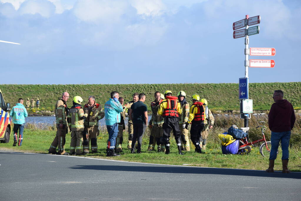 Hulpdiensten ingezet voor aangetroffen fiets naast water